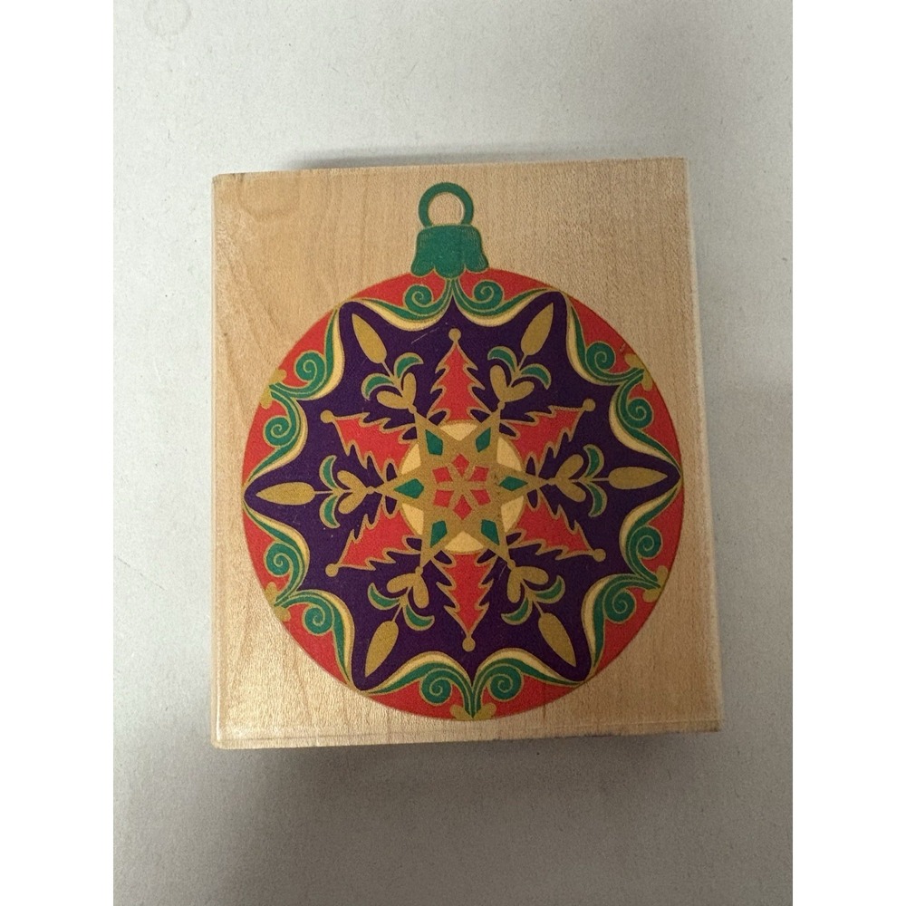 Star Flake Ornament A1047H Christmas Wood Rubber Stamp Stampede 3-1/2X3"